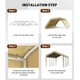 thumbnail image 3 of WhizMax 13 ft x 25 ft  Carport Canopy Cover, Waterproof and UV-Resistant- Yellow, 3 of 5