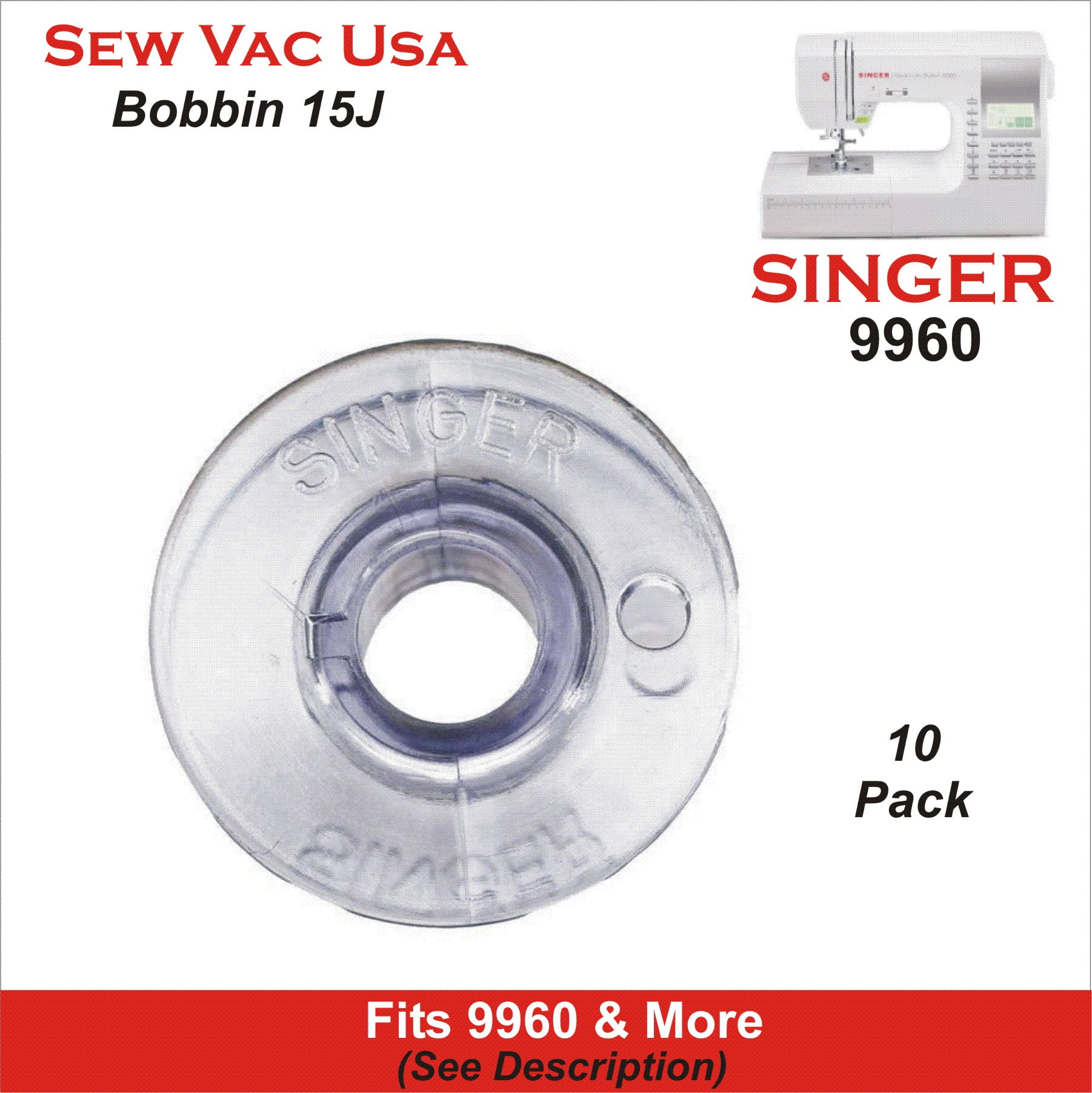 Bobbins Fits Singer 9960 & Many Models See Description (10 Pack