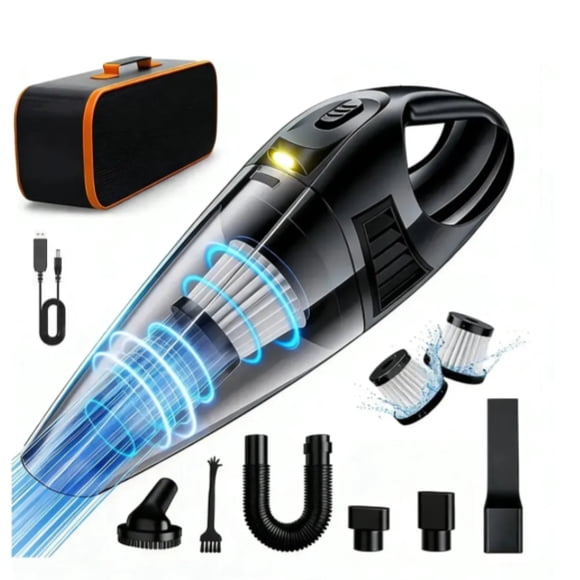 Aspiradora Portátil Inalámbrico De Mano Con Filtro Lavable Volumen 500ml 9kpa 2 Filtros Hepa Para Autos Hogar Oficina Modelo Negro