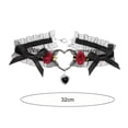 thumbnail image 5 of Hyasfey Women Choker Black White Sheer Lace Metal Love Heart Small Flowers Bowknot Sexy Elegant Rhinestone Pendant Club Collar Necklace Daily Wear, 5 of 7