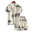 thumbnail image 4 of CHUMUD Men's Hawaiian Matching Set Summer Outerwear Beach 2 Piece Vacation Outfits Tropical print Shirts and Shorts, 4 of 6