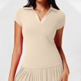 thumbnail image 5 of Women's Short Sleeve Golf Shirts Tennis Shirts Sport T-Shirts Workout Tops Business Casual V Neck Collared Shirt Tennis Work Tops, 5 of 6