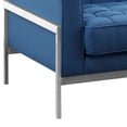 thumbnail image 2 of Andre Sofa in Brushed Stainless Steel and Blue Fabric, 2 of 5