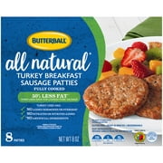 Butterball All Natural Turkey Breakfast Sausage Patties, 8 oz Pack