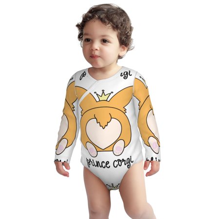 

Haiem Prince Corgi Dog Printed Unisex-Baby Long Sleeve Onesies Bodysuits Unisex Babies Snap-Up Rompers-2 Years