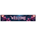 thumbnail image 1 of Welcome Decorative Banner with Roses and Hearts for Parties Events Celebrations Wedding Backdrop Party Decoration and Indoor Photography Background, 1 of 4