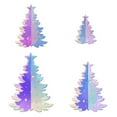 thumbnail image 2 of PONPRNGY 4 Set Christmas Tree Decor for Fireplace Mantel Iridescent 3D Christmas Tree for Window Shelves Table Centerpieces Modern Frozen Party Decor Winter Decor, 2 of 9
