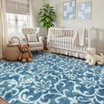 thumbnail image 3 of Lahome Decor 8'x10' Vintage Area Rug for Living Room,Washable Rug for Bedroom, Indoor Soft Distressed Floral Rugs Non-Slip Backing Accent Rugs for Farmhouse Dinning Room Kids Playroom,Light Blue, 3 of 8