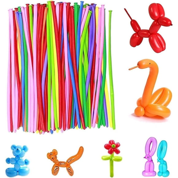 100 pcs Modeling Balloons, DIY Latex Balloons Long MuModeling Balloon for Children's Birthday Wedding and Party Decoration