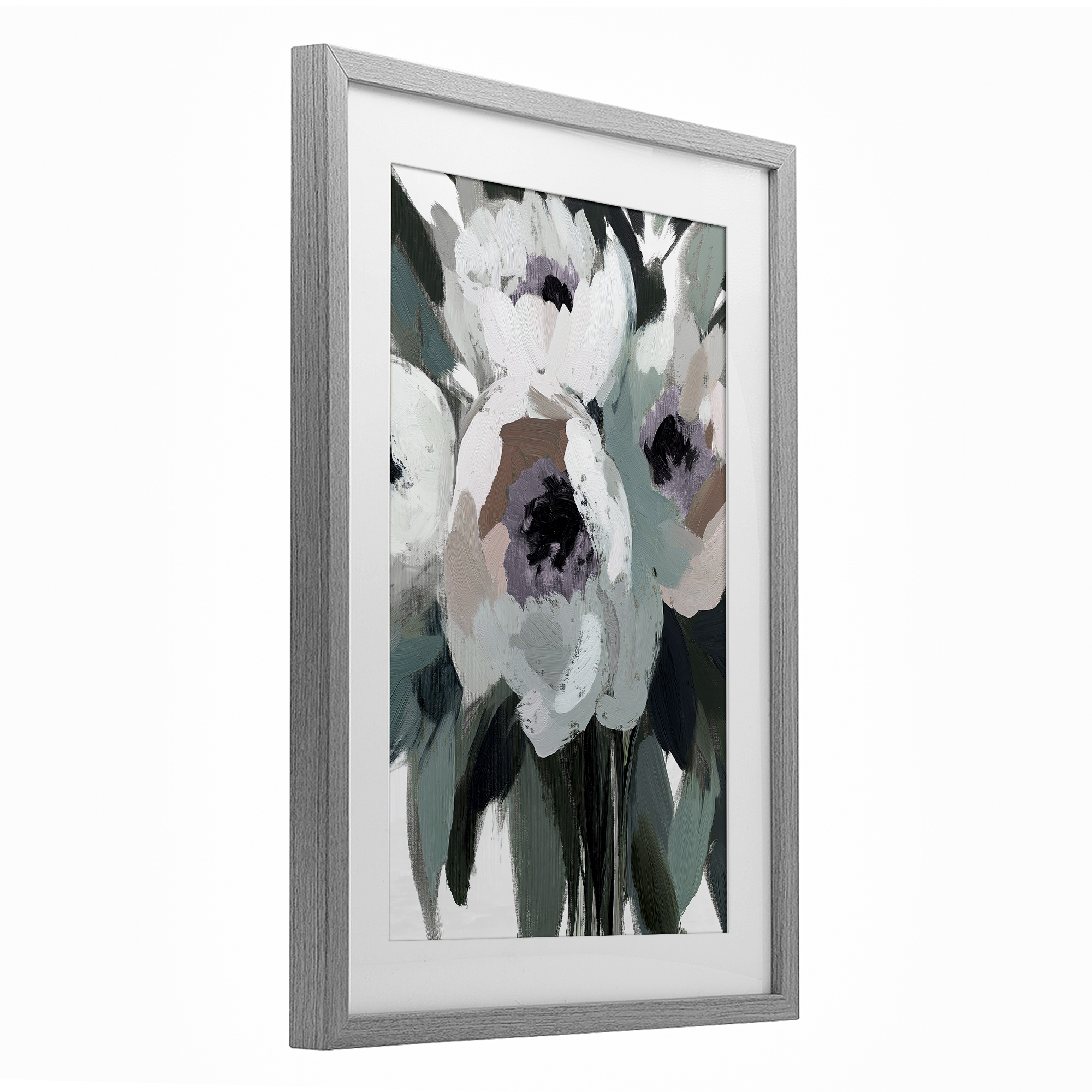 The Absence of Sorrow Gray Framed Print Under Glass, design by Annabelle Hall