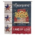 thumbnail image 2 of Independence Day Sheer Curtains 54 Inches Long, Country Retro Truck Sunflowers Star Wood Light Filering Curtains, Breathable Simi Curtain Privacy Drapes for Kitchen Bathroom Nursery Window Treatment, 2 of 9