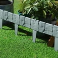 thumbnail image 5 of HOARBOEG Gray Plastic Garden Edging Faux Border Fence 12-Pack, Decorative Flower Bed Yard Landscape Edging, No-Dig Easy Install Outdoor Patio Lawn Divider, 5 of 5