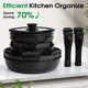 thumbnail image 4 of Juego de utensilios de cocina SODAY, 15 piezas, antiadherentes con mango desmontable, color negro, 4 of 8