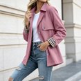 thumbnail image 6 of Tqcoqu Women's Lightweight Windproof Casual Trench Jacket Lapel Button Down Coat with Plaid Lining and Pockets, 6 of 9