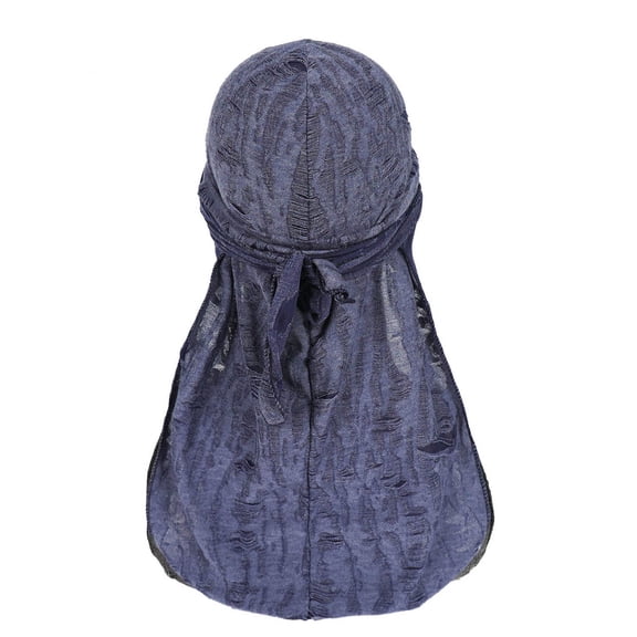 ZToonmas Men's Vintage Durag Headwrap Solid Color Distressed Hip Hop Pirate Hat Breathable Fashion Turban for Streetwear Style