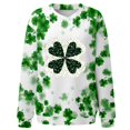 thumbnail image 4 of Plebaso Chandail en Molleton de la Saint-Patrick pour Femmes Imprimé Trèfle Col Rond Manches Longues Chandail P-5TG, 4 of 4