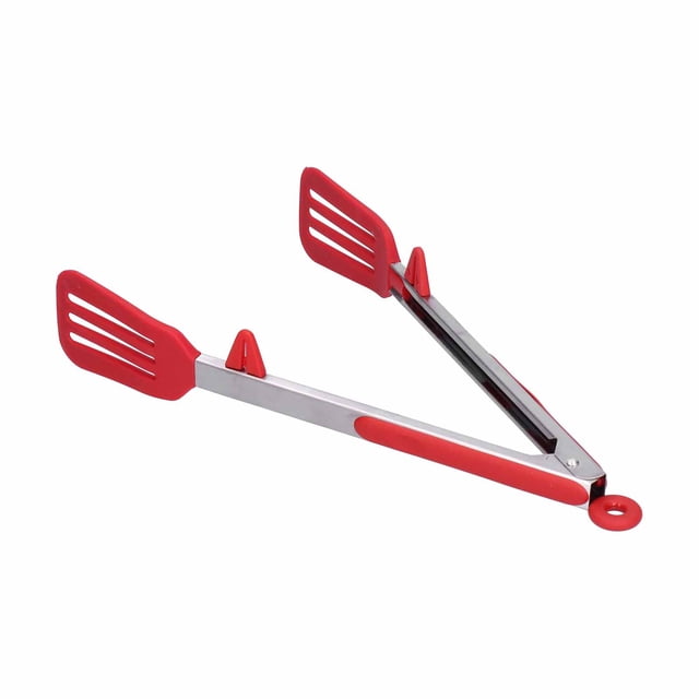 Abrazadera de Espátula para Alimentos de Silicona de Acero inoxidable, Pinzas de Agarre Prácicas para Barbacoa, Suministros de Cocina
