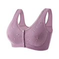 thumbnail image 4 of Sakmal Push Up Bralettes for Women Lace Front Closure Side Smoothing Purple Double Support Ladies Bras 3X, 4 of 4