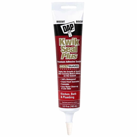 Dap 18539 5.5 oz Bisque Kwik Seal Plus® K & B Adhesive Sealant w/Micro
