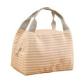 thumbnail image 4 of Sac à Lunch à Rayures Roses et Blanches pour Femmes, Sac Fourre-Tout Réfrigérant Sac à Lunch Isolé Sac Bento, Sac Fourre-Tout en Toile Portable Sac Thermique pour Femmes et Hommes Adultes pour le Travail, 9.25x6.1x6.69 Pouces, 4 of 6