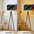 thumbnail image 4 of Wood Tripod Floor Lamp, Mid Century Wood Standing Lamp with 3 Color Temperature Dimmable Standing for Living Room, Bedroom, Office 3D Modern Textured Living Room Lobby Flaxen Lamp Shade, 4 of 5