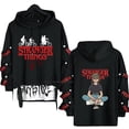thumbnail image 3 of Hellfire Club Hoodie Stranger Things Sweatshirt Ribbons Letter Print Patchwork Streetwear Oversized Harajuku Casual Hoodies, 3 of 4