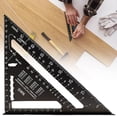 thumbnail image 2 of Carpenter Square, Aluminum Alloy Rafter Square, Sae & Metric Dual Scale Carpenter Measuring Layout Tool, 0-90° Protractor Cast Triangle Ruler Protractor for Woodworking Carpentry, 2 of 9