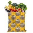thumbnail image 1 of Hedgehog and Floral Design Canvas Tote – Cute Cartoon Animal Reusable Bag, 1 of 6