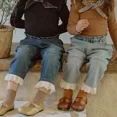 thumbnail image 2 of 2-8 Y Spring Autumn Girls' Jeans Lace Ankle-length Pants Korean Style Children's Lace Casual Straight Pants, 2 of 6