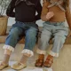 thumbnail image 2 of 2-8 Y Spring Autumn Girls' Jeans Lace Ankle-length Pants Korean Style Children's Lace Casual Straight Pants, 2 of 6