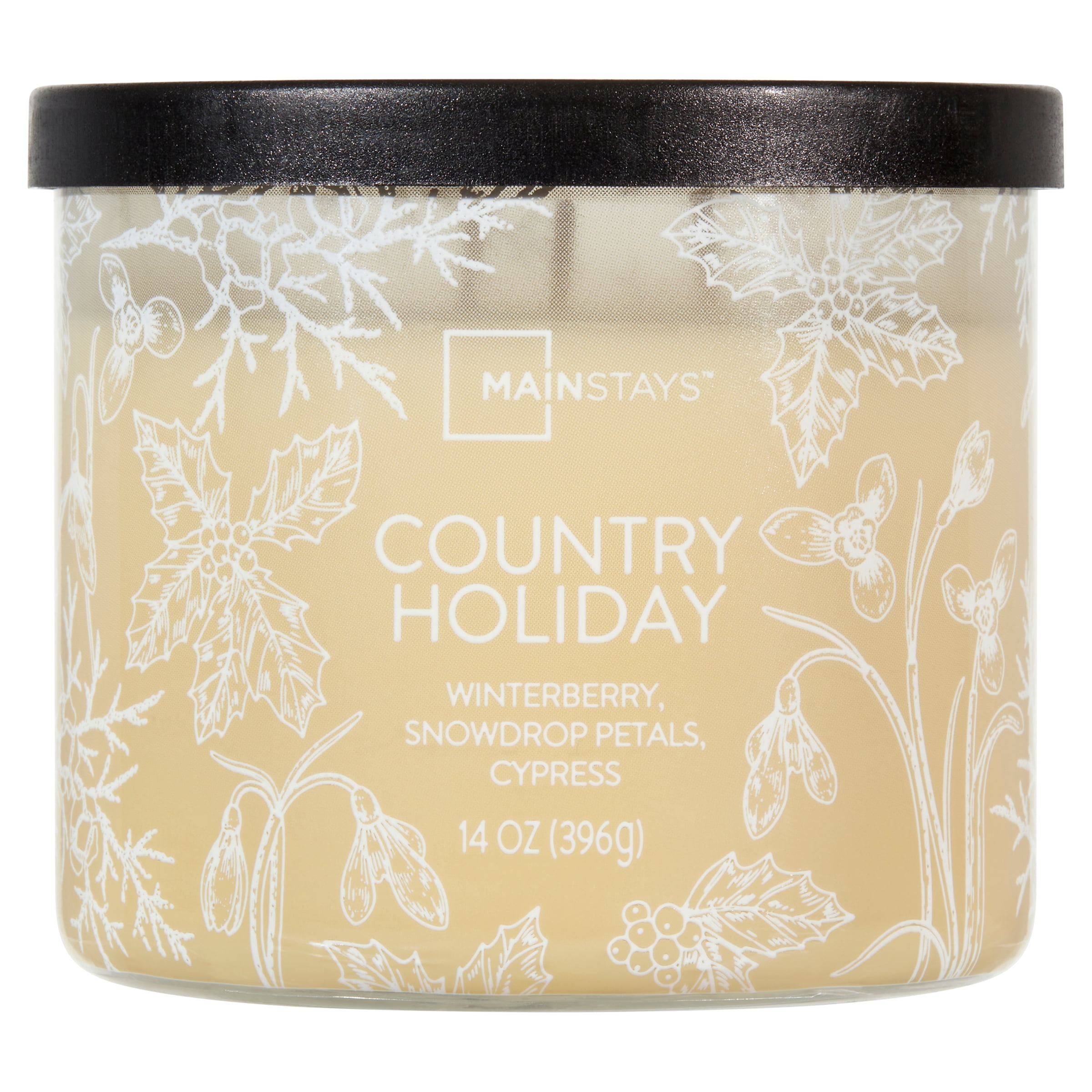 (4 pack) Mainstays 3-Wick Ombre Wrapped Country Holiday Scented Jar Candle, 14 oz