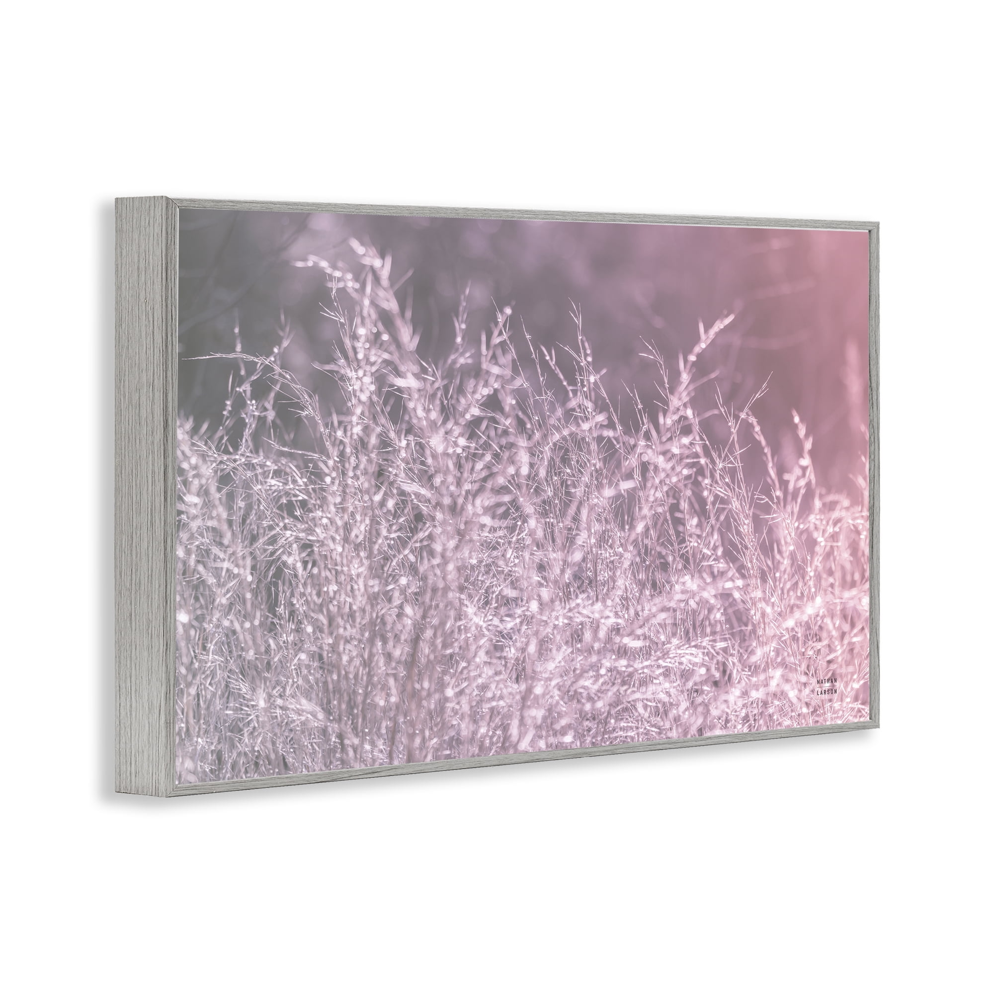 Stupell Industries Pink Morning Gentle Meadow Gray Framed Giclee Art, design by Nathan Larson