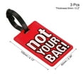 thumbnail image 2 of Equipaje Etiqueta, PVC Identificador Tarjeta Soporte Etiqueta, No Tu Bolsa Patrón Viaje Bolso Etiqueta con Ajustable Correa para Equipaje Maleta, Rojo Paquete de 3, 2 of 5