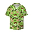 thumbnail image 3 of Goofa Cute Green Frog Printed Men's Casual Short-sleeved Shirt,Lightweight Breathable Button-down,Summer Casual men's top,Versatile Fashion shirt-Medium, 3 of 7