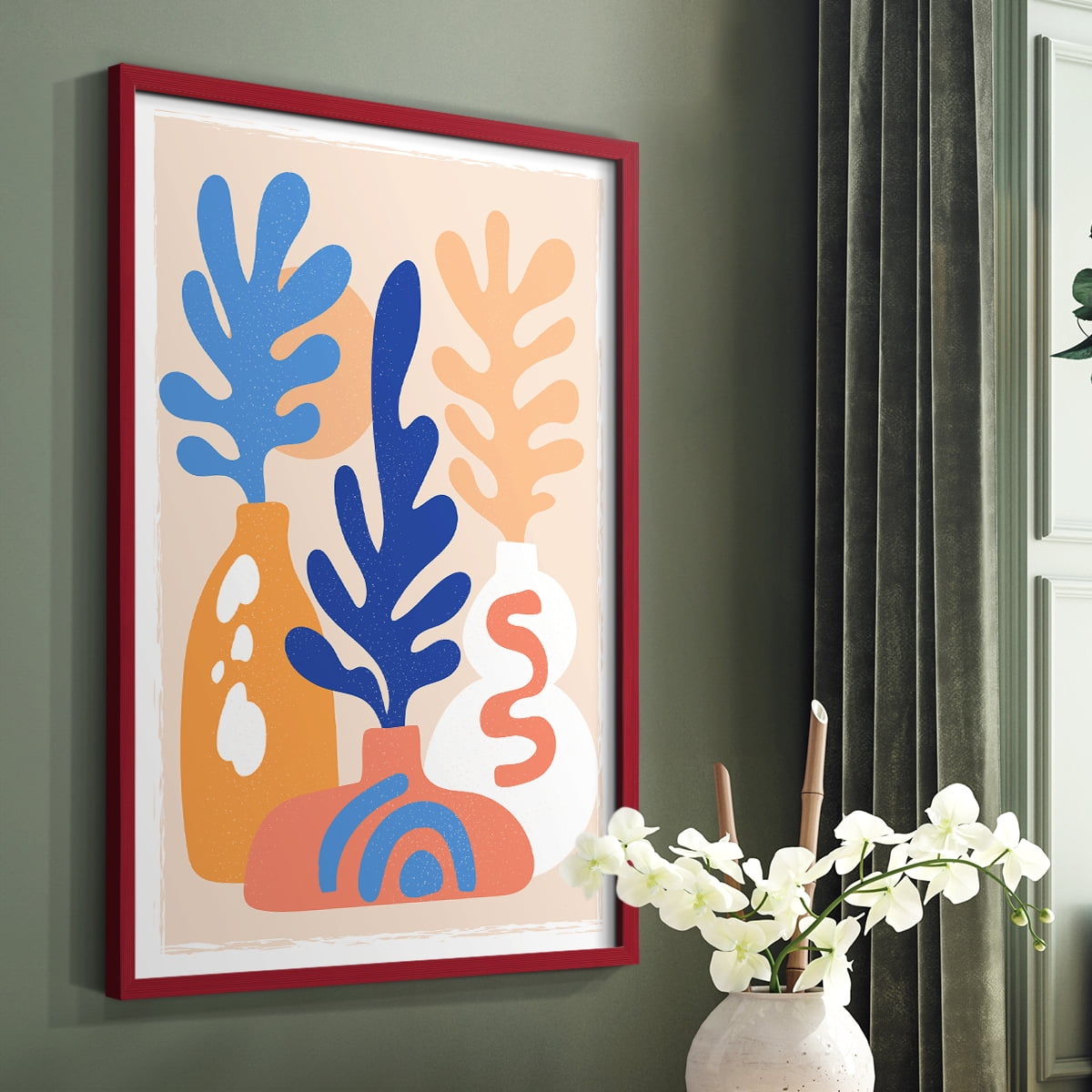 Matisse CCCLXI in Red Solid Wood 8 x 10 Framed Print
