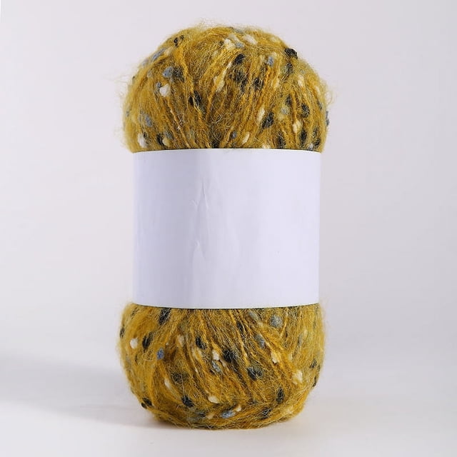 Gorro de lana polar de mohair con puntos de colores, hilo tejido a mano, bufanda, sombrero, bolso, material para muñecas listo para usar, hilo