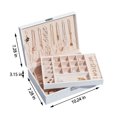thumbnail image 3 of PVCS Jewelry Box With Lock Jewelry Organizer Storage Case With 2-Layers Display For Earrings Bracelets Rings Watches, 3 of 7