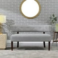 thumbnail image 3 of Jennifer Taylor Home Jared Roll Arm Tufted Polyester Fabric Bench in Light Gray, 3 of 16