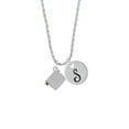 thumbnail image 2 of Delight Jewelry Silvertone Book Silvertone Script Initial Disc - S - Charm Necklace, 20"+3", 2 of 4