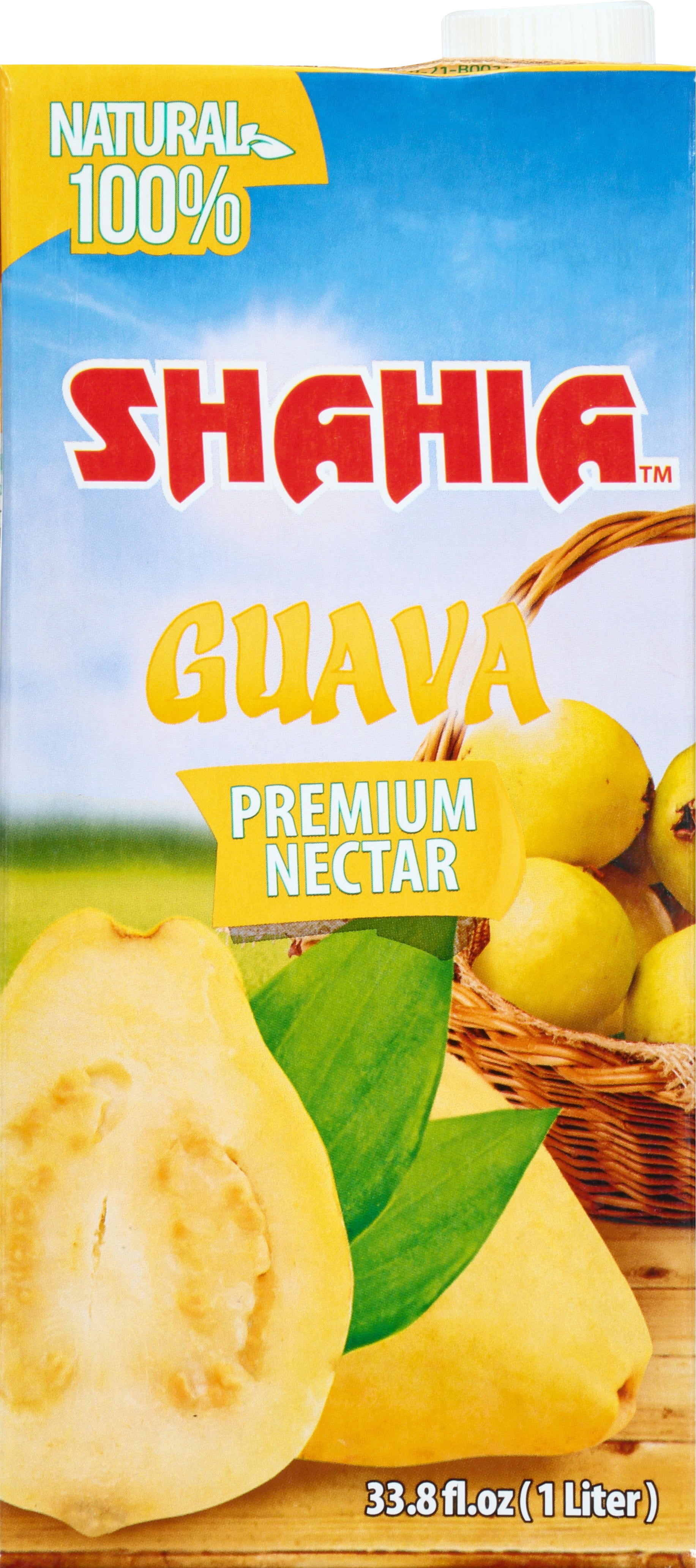 Shahia Premium Fruit Nectar Carton, Guava, 33.8 Fl Oz, 1 Count
