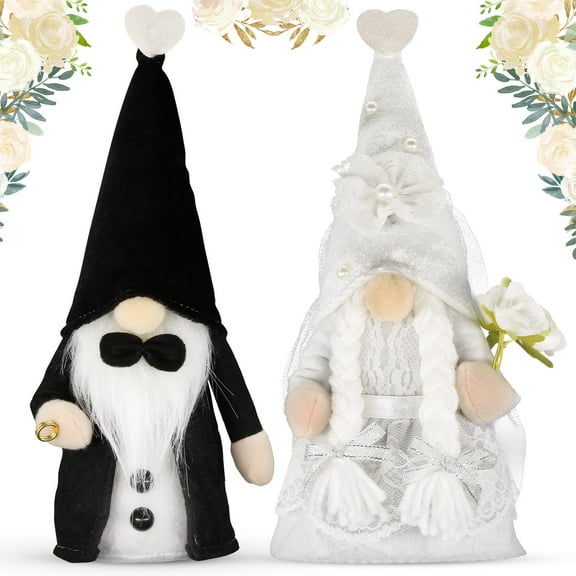 Molumo Engagement Gifts for Couples - Bride and Groom Plush Gnomes Gifts for Newly Engaged Couples - Wedding Married Gnomes Couples - Happy Engagement Gifts for Bride - Wedding Gift