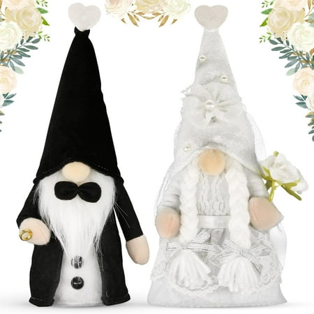 Molumo Engagement Gifts for Couples - Bride and Groom Plush Gnomes Gifts for Newly Engaged Couples - Wedding Married Gnomes Couples - Happy Engagement Gifts for Bride - Wedding Gift