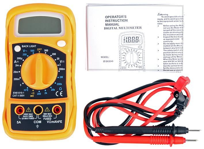 DURATOOL - 500V AC/DC Manual Ranging Digital Multimeter