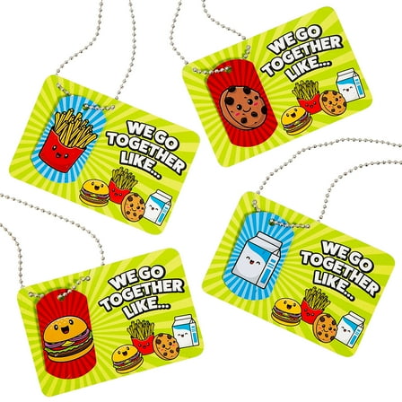 Fun Express 24" x 2" BFF Food Pair Necklaces with Exchange Cards - 24 Pieces