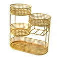 thumbnail image 4 of Cesta de frutas de metal de múltiples niveles de hierro forjado Counter Counter Gran capacidad Vegetales Estado de almacenamiento de vegetales soporte Oro, 4 of 8