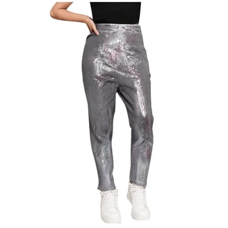 Kids Sparkle Sequin Dance Pants - Shiny Jazz Hip Hop Trousers For Performances