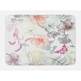 thumbnail image 1 of Dragonfly Bath Mat, Floral Design Hibiscus Ornaments Moth and Dragonfly Symbolic Transformation Creature, Non-Slip Plush Mat Bathroom Kitchen Laundry Room Decor, 29.5 X 17.5 Inches, Multi, Ambesonne, 1 of 2