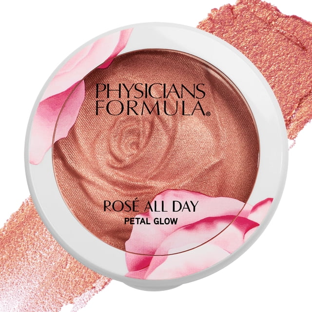 Physicians Formula Rosé All Day Highlighter - Polvo facial para maquillaje, rubor de pétalos de rubor, rosa brillante