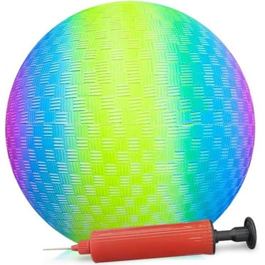 ArtCreativity 9-Inch Rainbow Rubber Kickball for Outdoor Play