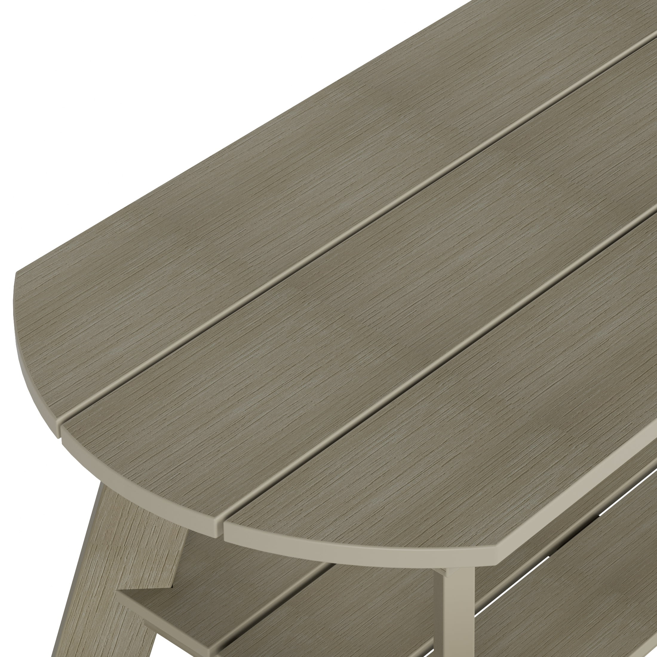 WestinTrends Tuscany Outdoor Coffee Table, Real Wood Like All Weather HIPS 2 Tier Patio Adirondack Coffee Table, Weathered Gray